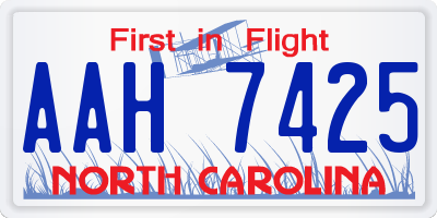 NC license plate AAH7425