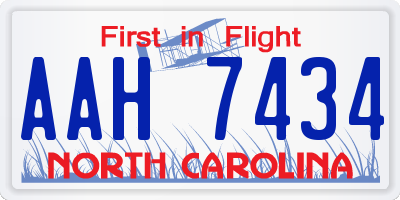 NC license plate AAH7434