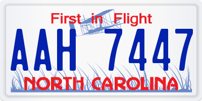NC license plate AAH7447