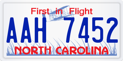 NC license plate AAH7452