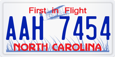 NC license plate AAH7454