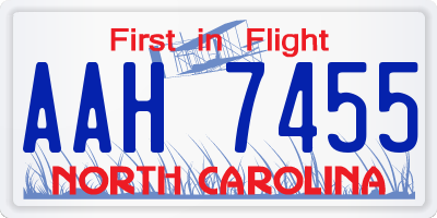 NC license plate AAH7455