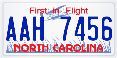 NC license plate AAH7456