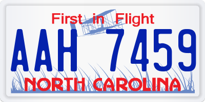 NC license plate AAH7459