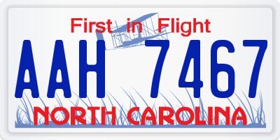NC license plate AAH7467
