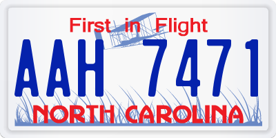 NC license plate AAH7471