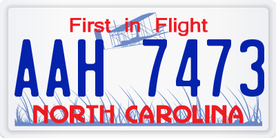 NC license plate AAH7473