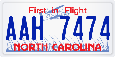 NC license plate AAH7474