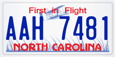 NC license plate AAH7481