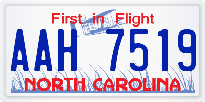 NC license plate AAH7519