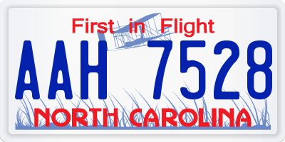 NC license plate AAH7528