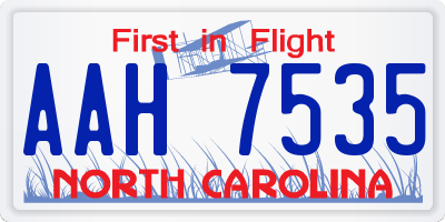 NC license plate AAH7535