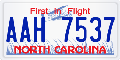 NC license plate AAH7537