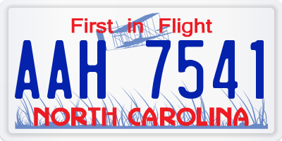 NC license plate AAH7541