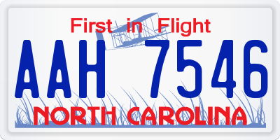 NC license plate AAH7546