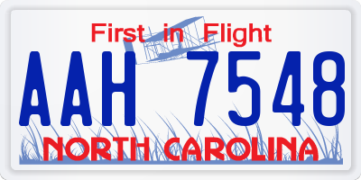 NC license plate AAH7548