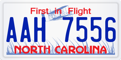 NC license plate AAH7556