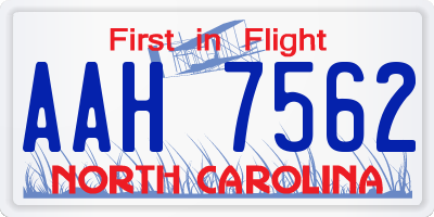 NC license plate AAH7562