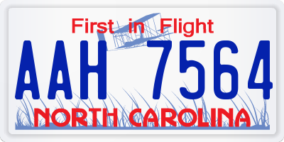 NC license plate AAH7564