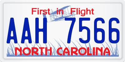 NC license plate AAH7566