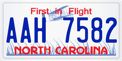 NC license plate AAH7582
