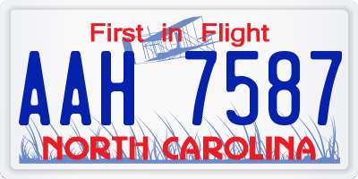 NC license plate AAH7587