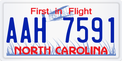 NC license plate AAH7591