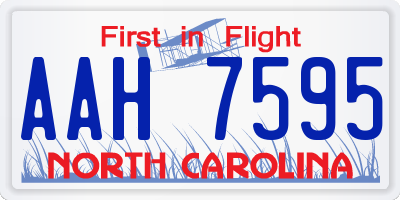 NC license plate AAH7595