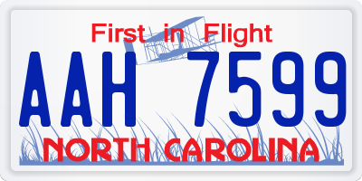 NC license plate AAH7599