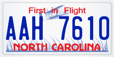 NC license plate AAH7610