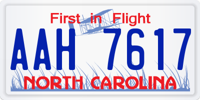 NC license plate AAH7617