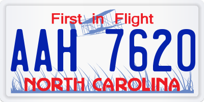 NC license plate AAH7620
