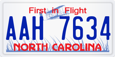 NC license plate AAH7634