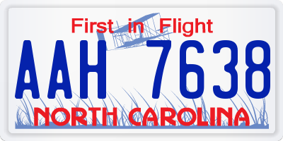 NC license plate AAH7638