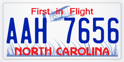 NC license plate AAH7656