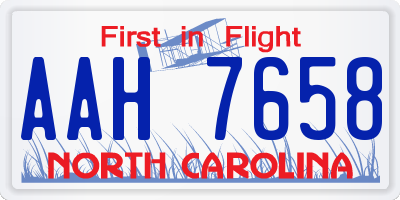 NC license plate AAH7658