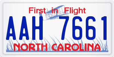 NC license plate AAH7661