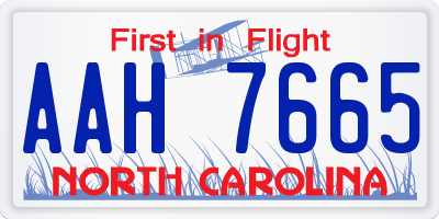 NC license plate AAH7665