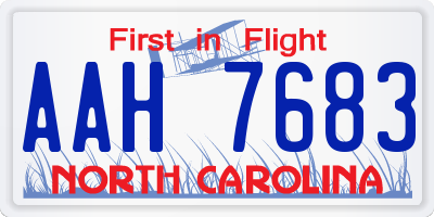 NC license plate AAH7683