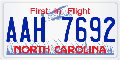 NC license plate AAH7692