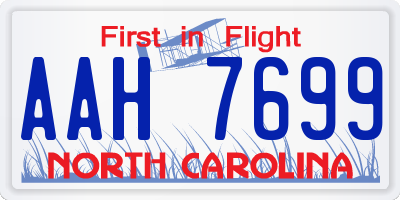 NC license plate AAH7699
