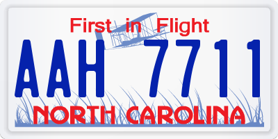 NC license plate AAH7711