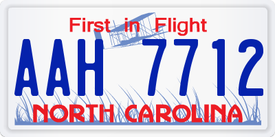 NC license plate AAH7712