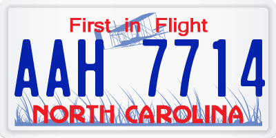 NC license plate AAH7714