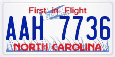 NC license plate AAH7736