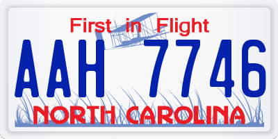 NC license plate AAH7746