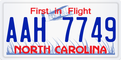 NC license plate AAH7749