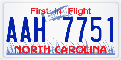 NC license plate AAH7751