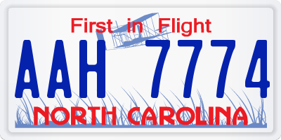 NC license plate AAH7774