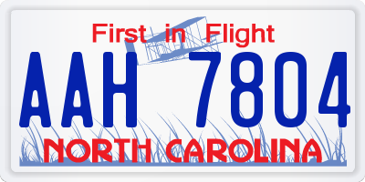 NC license plate AAH7804